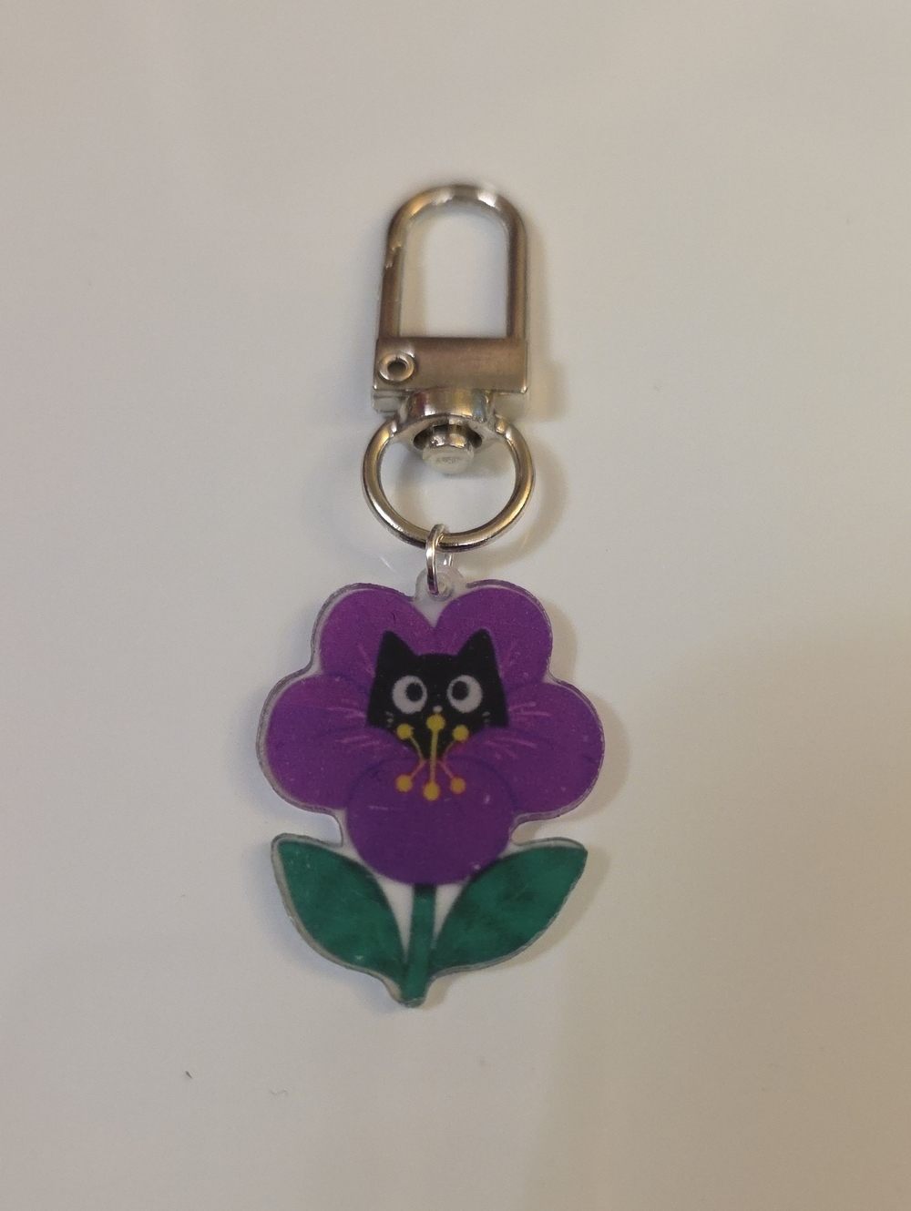 Peekaboo Cat Flower Purse Zipper Pull